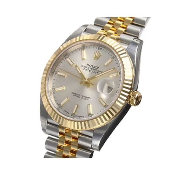 rolex datejust 126333 yellow gold steel silver dial jubilee
