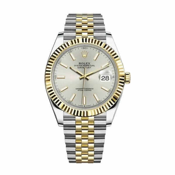 rolex datejust 126333 yellow gold steel silver dial jubilee replica 1