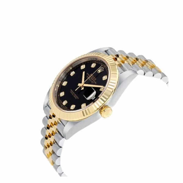 rolex datejust 12633bkdj steel gold automatic black diamond dial jubilee replica