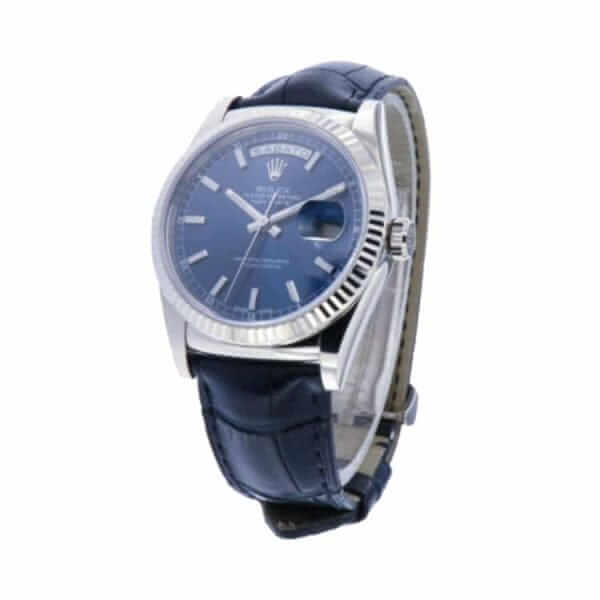 rolex day date 118139 36mm v5 stainless steel blue dial replica