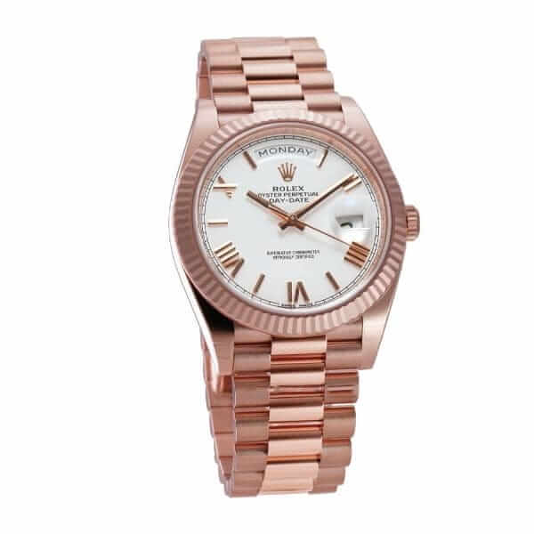 rolex day date 228235 kw rose gold stripe dial replica1