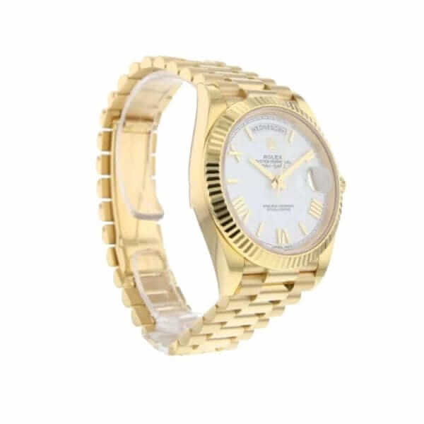 rolex day date 228238 2018 ew yellow gold silver diagonal dial 4