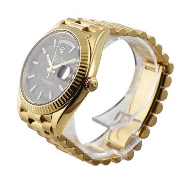 rolex day date 40mm 228235 2018 ew yellow gold black diagonal dial replica