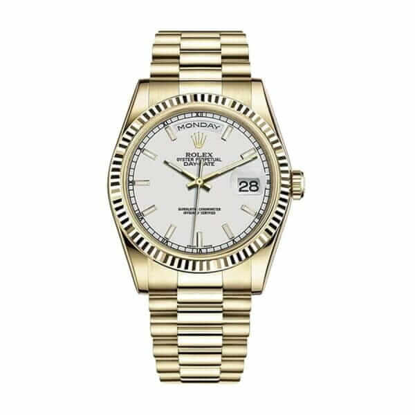 rolex day date automatic yellow gold champagne dial 118238 1