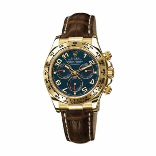 rolex daytona cosmograph 116518 jh yellow gold blue dial replic