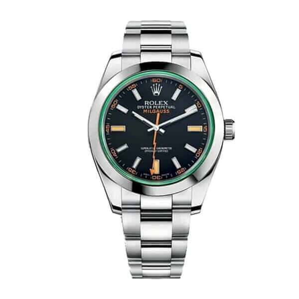 rolex milgauss black dial green crystal m116400gv 0001 replica