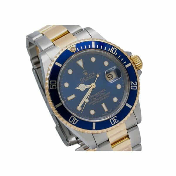 rolex submariner date two tone blue dial 16613 replica3232