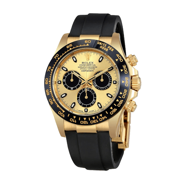 rolex-cosmograph-daytona-yellow-gold-dial-black-rubber-replica-watch
