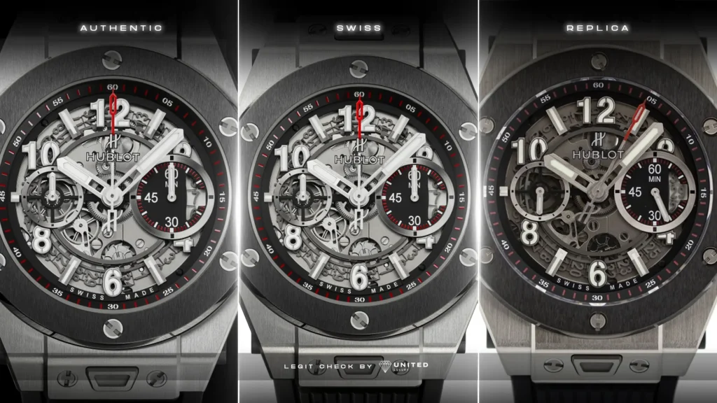 hublot replica vs original vs swiss number inside